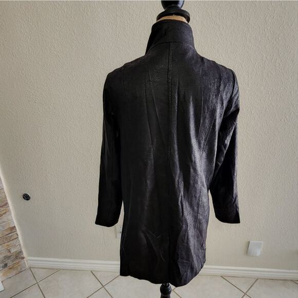 ELEVATED ESSENTIALS vintage style faux leather coat jacket size medium - Picture 6 of 13